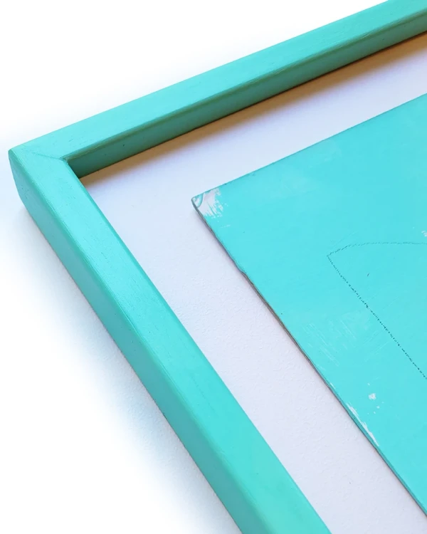 Estrella Blanca - Turquesa  - L 15x15 redondeada marupá