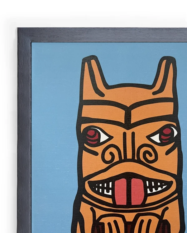 Totem de Jaguar oro - Marco L 15 negro liso grande 48x35