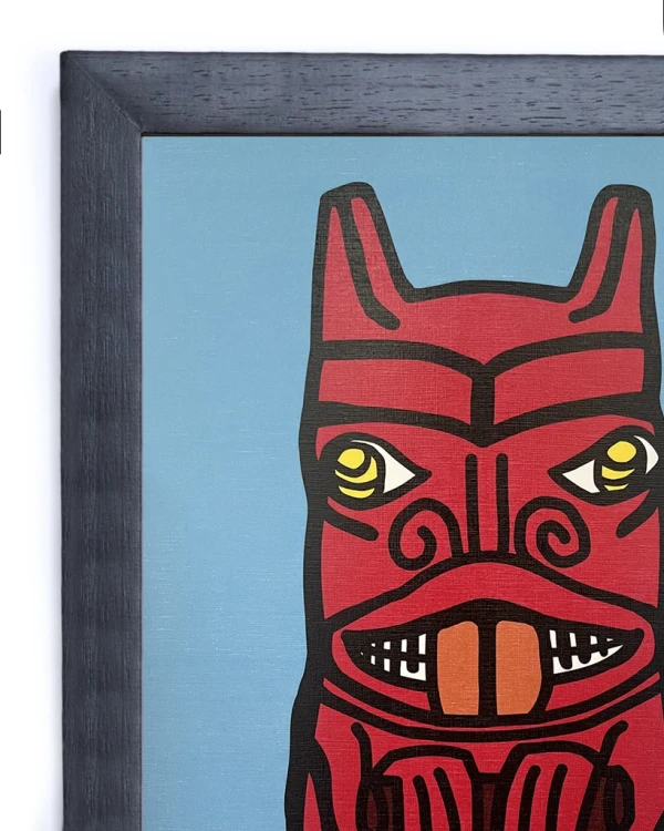 Totem de Jaguar Granate - Marco Chato de 3cm negro Grande 51x38