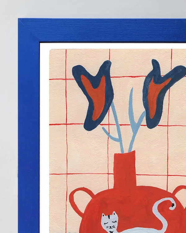 Atardecer - 21 x 30 / Varilla chata de 3 cm azul ultramar