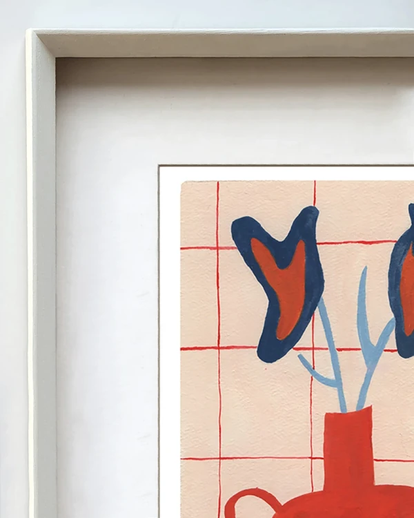 Atardecer - 30 X 42 / Marco piramidal mini blanco mas paspartu blanco