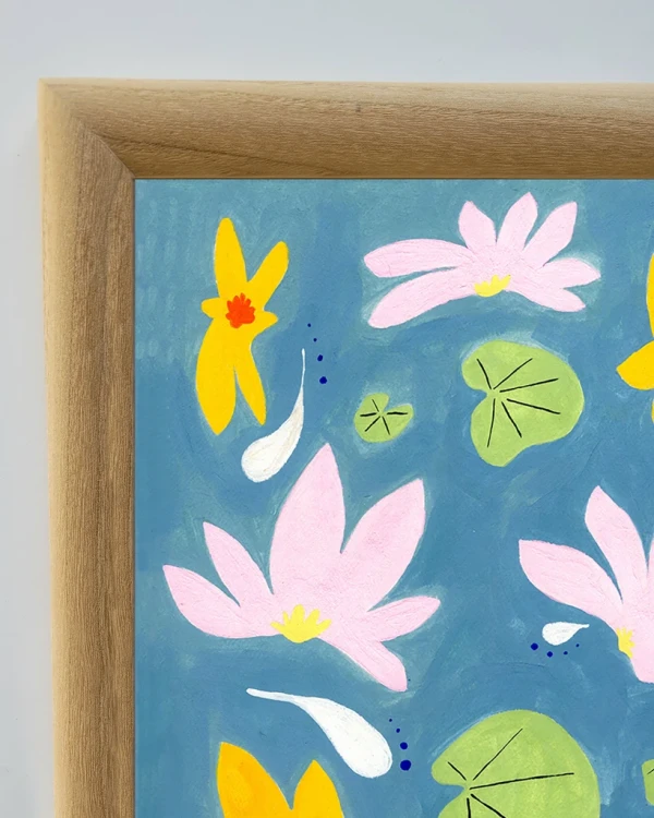 Loto - 21 x 30 / Marco de 3 cm bombe en kiri natural