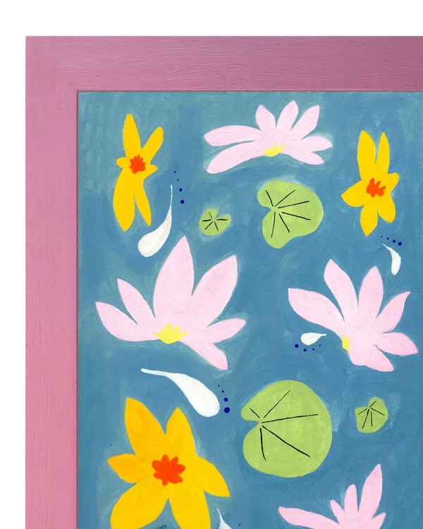 Loto - 21 x 30 / Marco chato de 3 cm rosa viejo