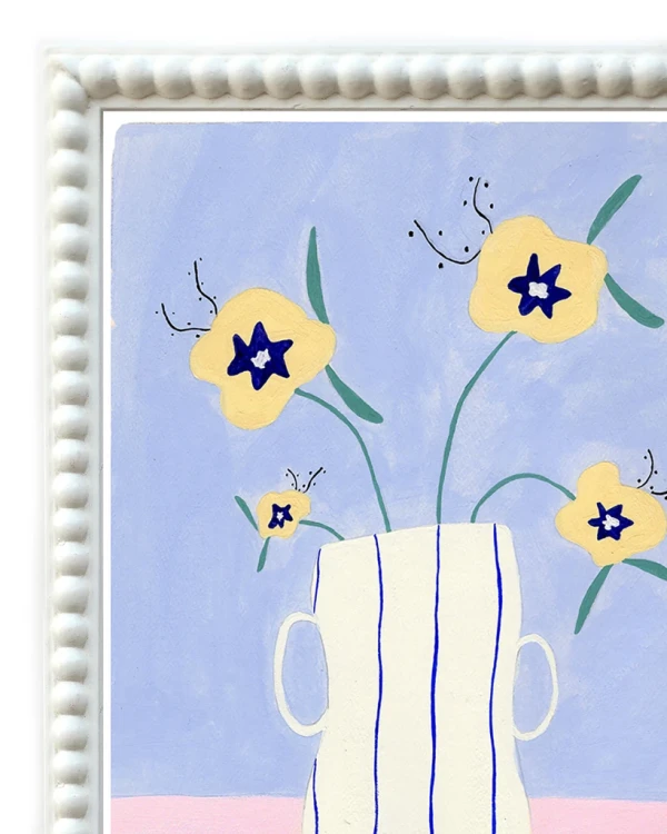 Pastel - 30 X 42 / Marco pelotitas blanco liso