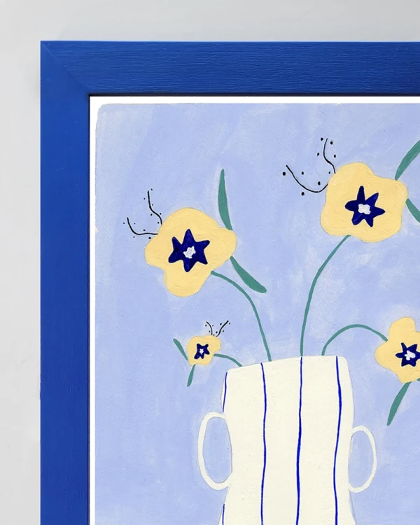 Pastel - 30 X 42 / Marco chata de 3 cm azul ultramar