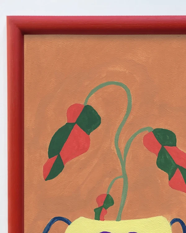 Sad Cora - 21 x 30 / Marco chato de 2 bombe rojo chinese