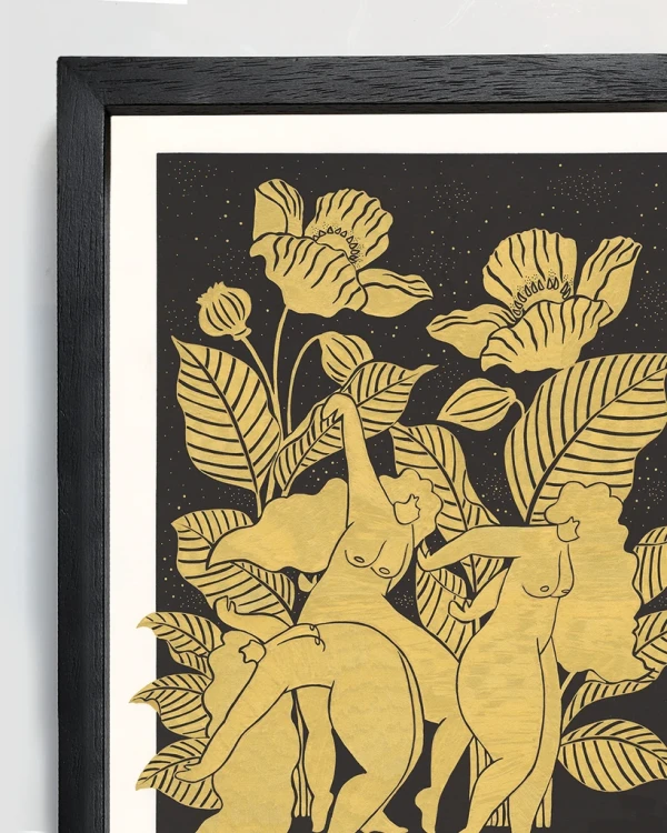 Baile de la noche - 30 X 42 / Marco L 1.5 cm negro liso