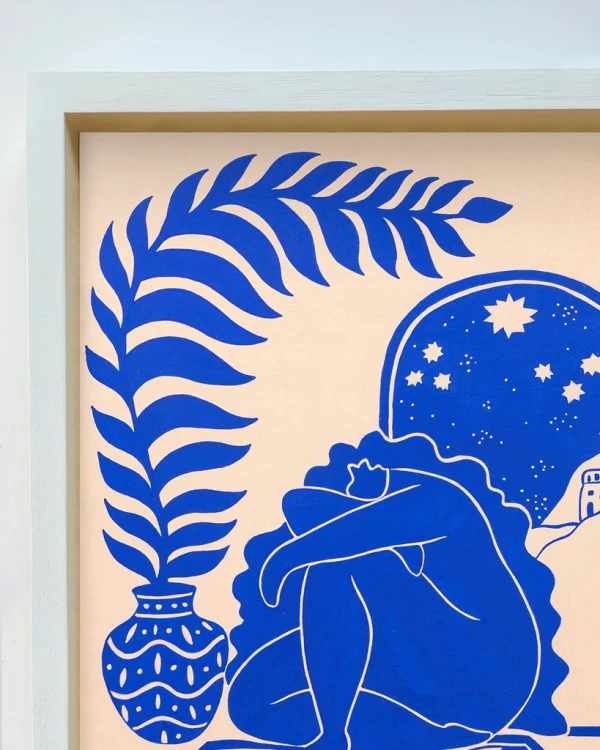 Calma y quietud - 30 x 42 / Marco box mini blano liso