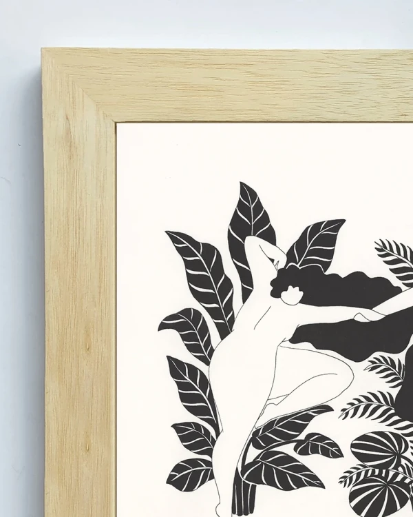 Complicidad - 30 x 42 / Marco chato de 4 cm marupa natural