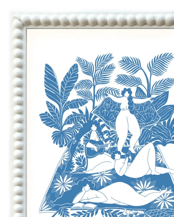 Gozando la vida - 30 x 42 / Marco de pelotitas blanco liso