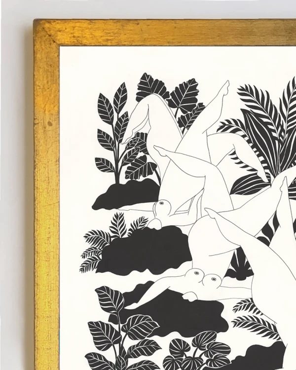 Habitar lo incomodo - 30 x 42 / Marco chato de 1.5 cm dorado