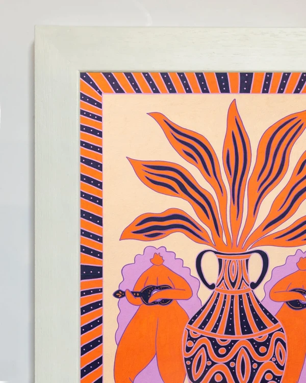 Musica de encuentro - 30 x 42 / Marco chato de 3 cm blanco liso