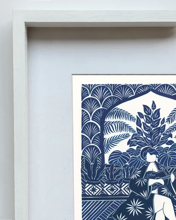 Musa - 30 x 42 / Marco box blanco liso mas paspartu blanco