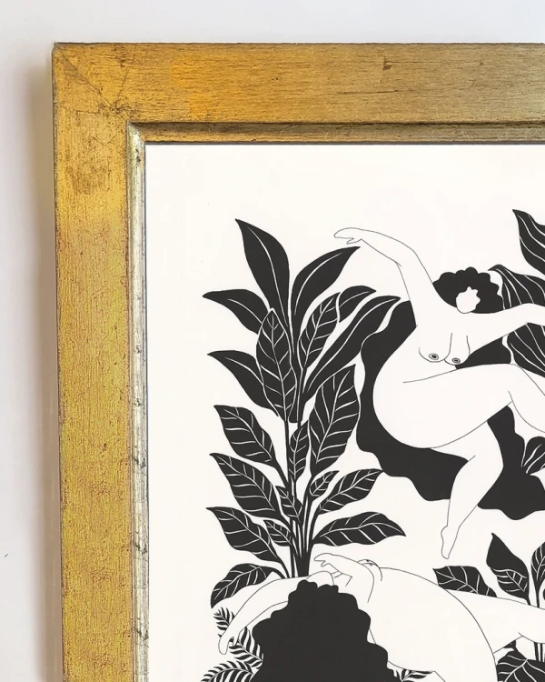 Ritual - 30 x 42 / Marco chato de 3 cm con garganta dorado