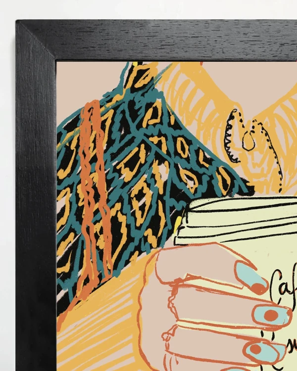 Camisa y saco - 30 X 42 / Marco chato de 3 cm negro liso