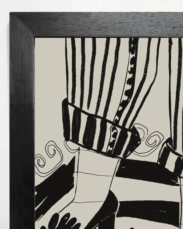 Mocasin - 21 x 30 / Marco chato de 3 cm negro liso