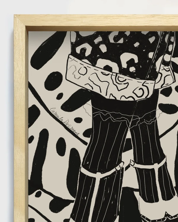 Tango shoe - 21 x 30 / Marco box madera marupa natural