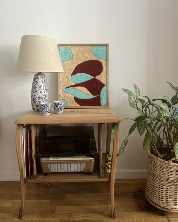 Tejido - Aqcua bordo y crema