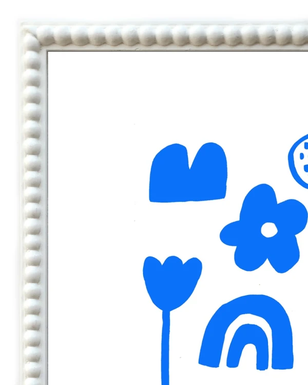 Azul - Varilla pelotitas blanca / 21 x 30