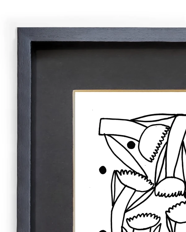 Amistad - Varilla tipo box negro mas paspartu negro / 21 x 30