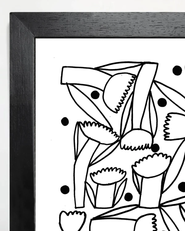 Amistad - Varilla chata de 3 cm negro liso / 21 x 30