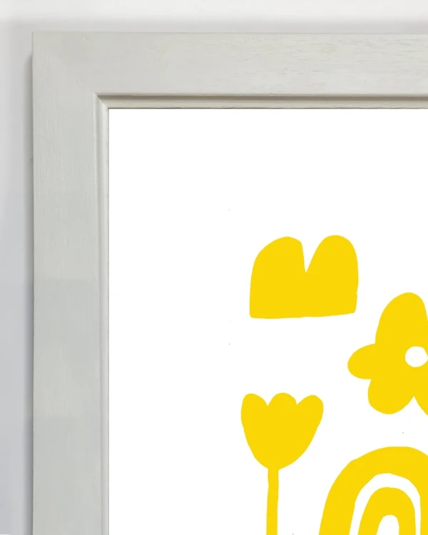 Amarillo - Varilla chata de 3 cm con bajadita blanco liso / 21 x 30