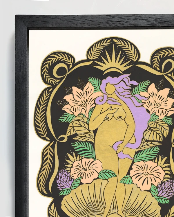 Venus Florida - Varilla en L recta negro liso / 30 x 42