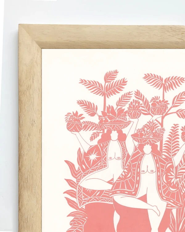 Abundancia - 30 x 42 / Marco chato en chanfle kiri natural