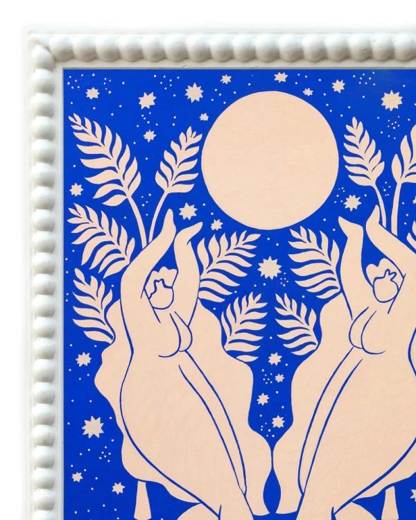 Baño de luna - 30 x 42 / Marco de pelotitas blanco liso