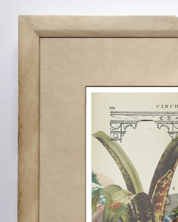 Cabrera 807 - Marco chanfle de 3 cm madera mas passepartout piedra