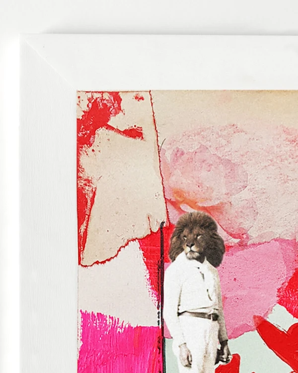 Corazon roto - Marco chato 6cm blanco liso