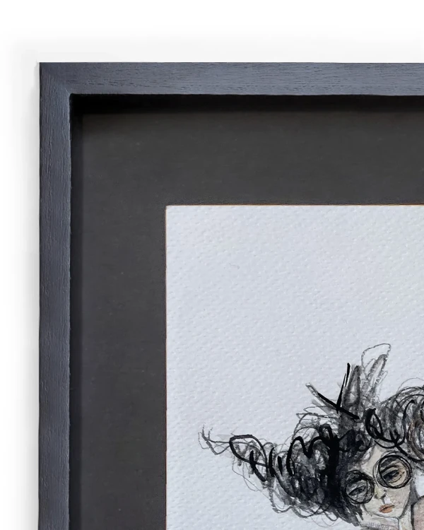 Mujer 1 - Marco tipo box negro + passepartout negro