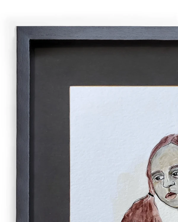 Mujer 2 - Marco tipo box negro + passepartout negro