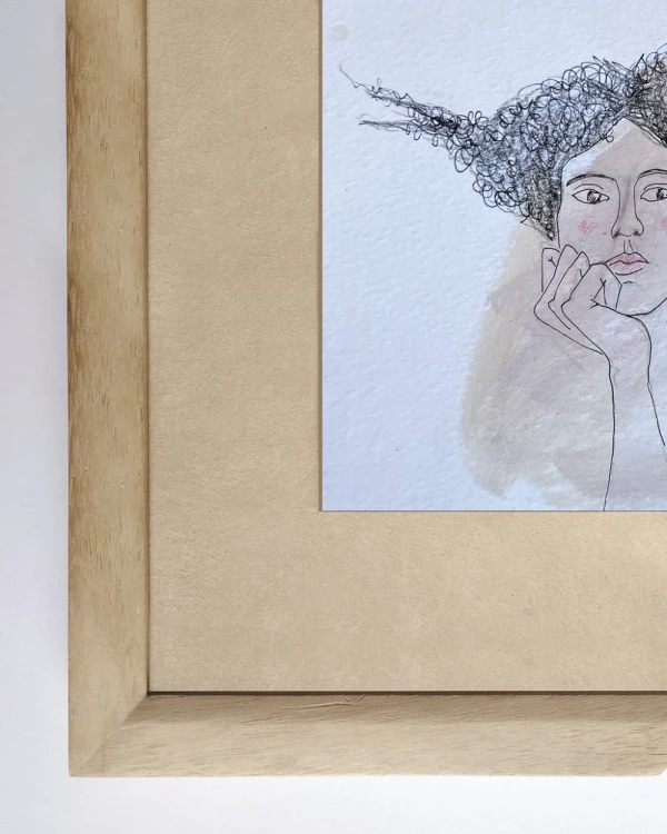 Mujer 6 - Marco chato de 3 cm madera mas passepartout