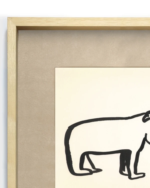 Oso - Marco tipo box madera + passepartout arcilla