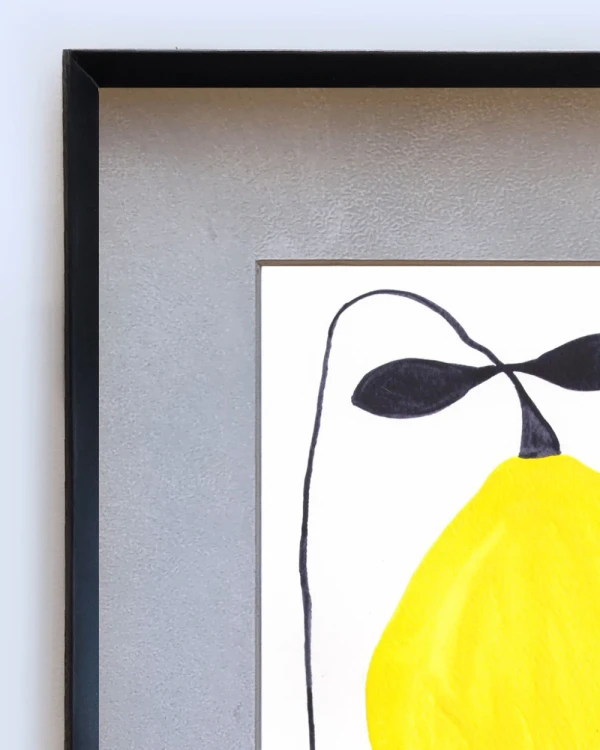 Lemon - Marco en L negro + passepartout gris