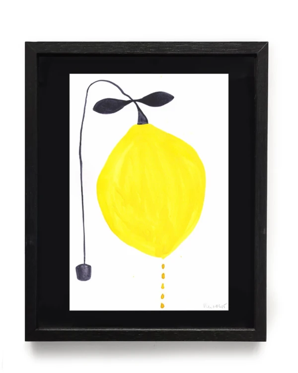 Lemon - Marco tipo box negro + passepartout negro