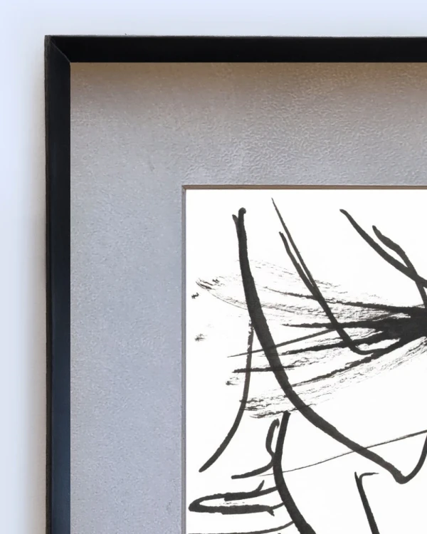 Flower - Marco en L negro + passepartout gris