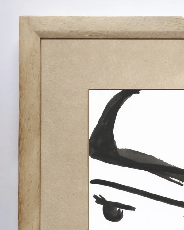 Chino - Marco chanfle madera + passepartout piedra