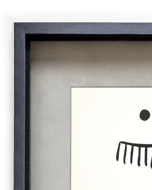 Cepillo - Marco tipo box negro + passepartu gris