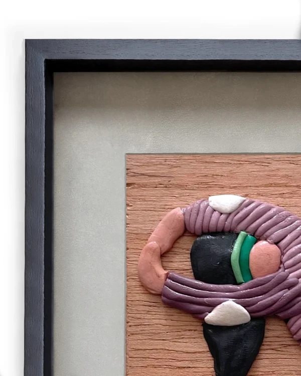 Sentimientos 6 - Marco tipo box negro + fondo gris