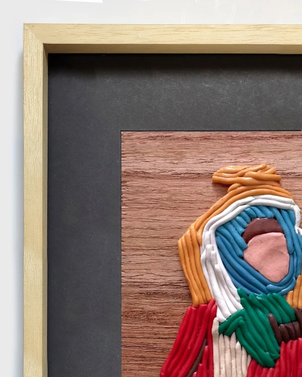 Sentimientos 5 - Marco tipo box madera + fondo negro