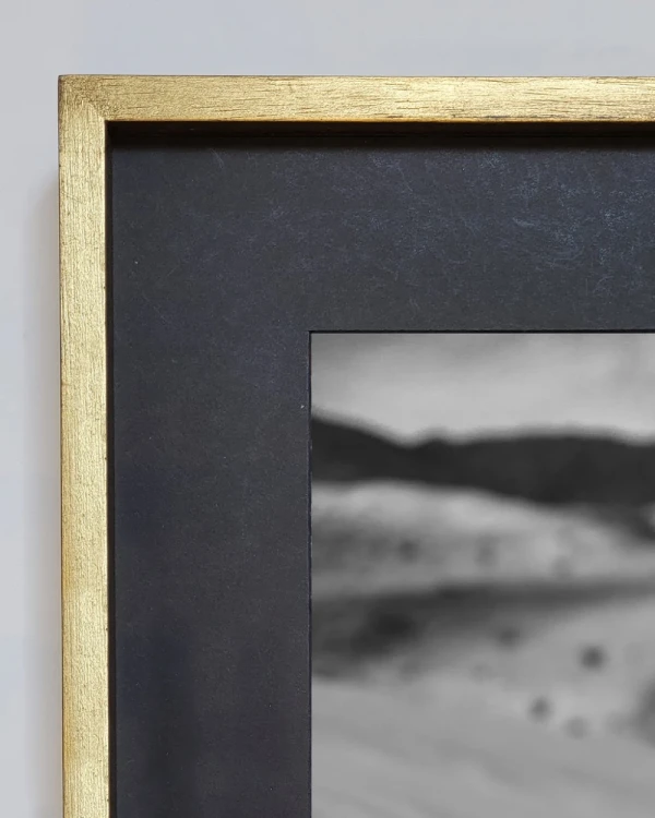 Abaucan - Marco en L dorado mas passepartout negro / 70 x 50