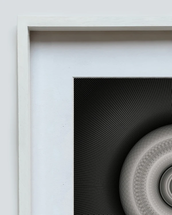 Tercer ojo - Marco tipo box con passepartou blanco