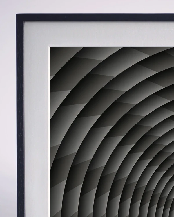 Eterno retorno - Marco chato 1.5 x 1.5 negro mas passepartout