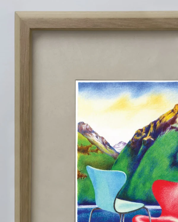 Daniel Prandi V - Marco en L diagonal madera con passepartout