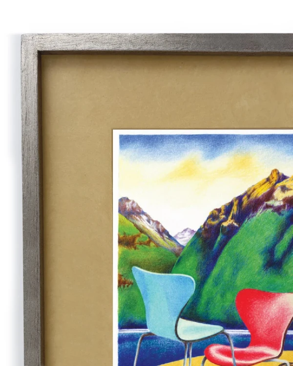 Daniel Prandi V - Marco recto en L plateado con passepartout