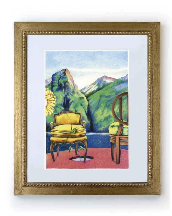 Daniel Prandi VI - Marco chato con pelotitas dorado con passepartout