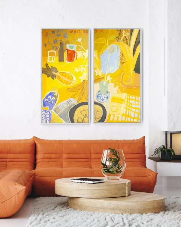 Díptico Amarillo - Marco L 12 x 45 al reves marupa
