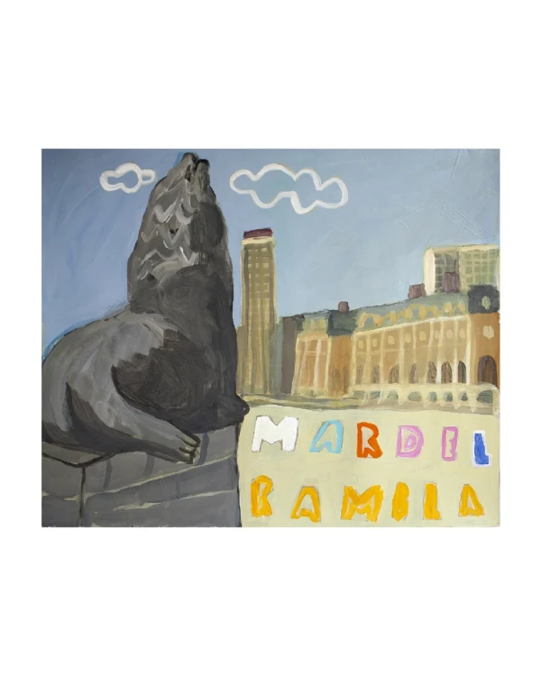 Lobo marino I - Alfil  45 marupa negro mas paspartu 5cm gris mas v comun 65x75 cm